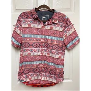 Modern Amusement Aztec Red Casual Button Down